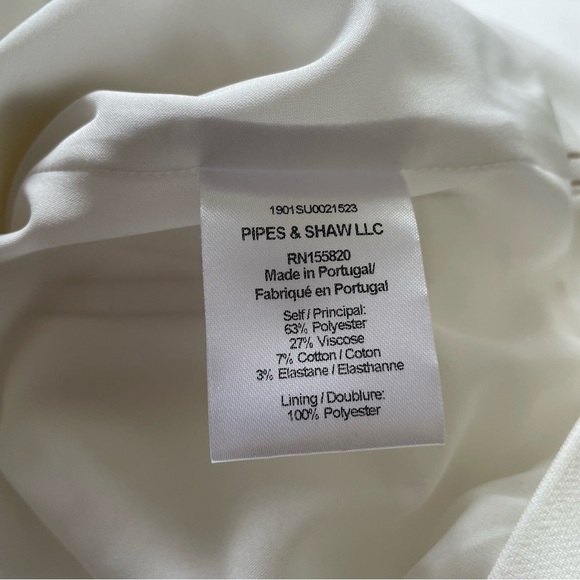 VERONICA BEARD Cosmo Dickey Off White Brown Contrast Topstitching Jacket Size 16 - Picture 9 of 14